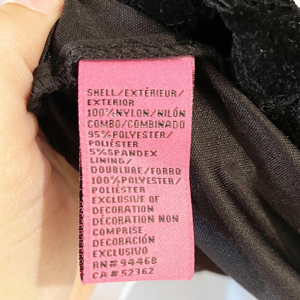 Betsey Johnson Faux Pearl Collared Black Velvet Lace Dress Size 2 - Picture 10 of 13